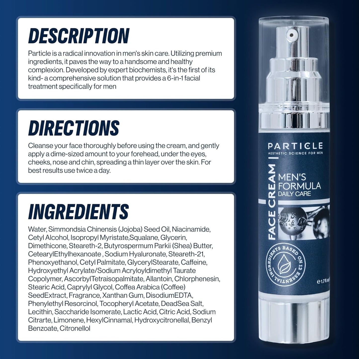 Particle Face Cream for Men - 1.7 FL OZ